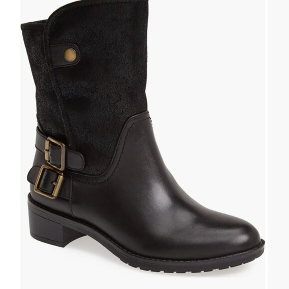 Naturalizer Metro water resistant foldover moto boot black faux leather size 10 - Picture 11 of 11